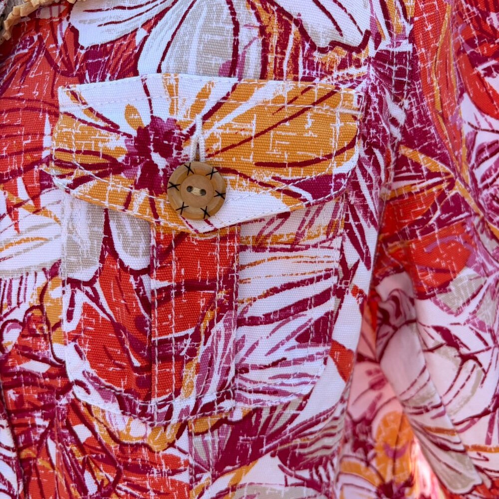 Ruby Rd Snap Front Jacket Island Tropical Raffia … - image 8